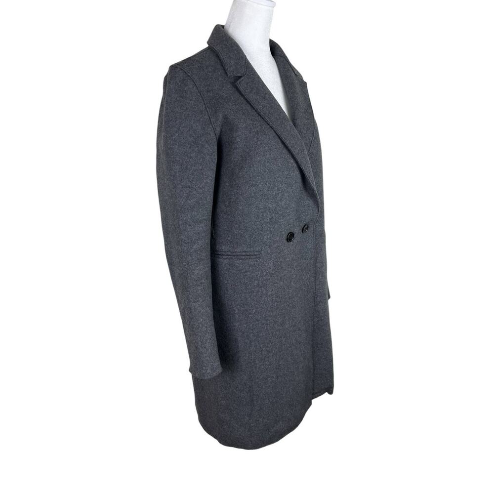 The Reset R Label Minimalist Midi Wool Blend Pea Coat Clean Line Size Medium - Picture 2 of 6